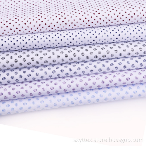 White Poplin Background Dot Printed Stock Lot Fabric